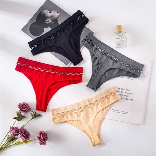 Shop Generic 4pcs/set Sexy Women's Thong Panties Waist Hollow G