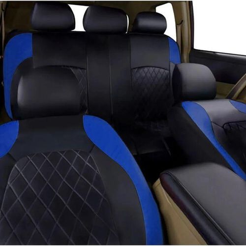 Generic 9-Piece Full-Coverage Leather Seat Cover Set (Front & Rear Rows) - Interior Protection Accessories - Blue - Standard Model - image 4