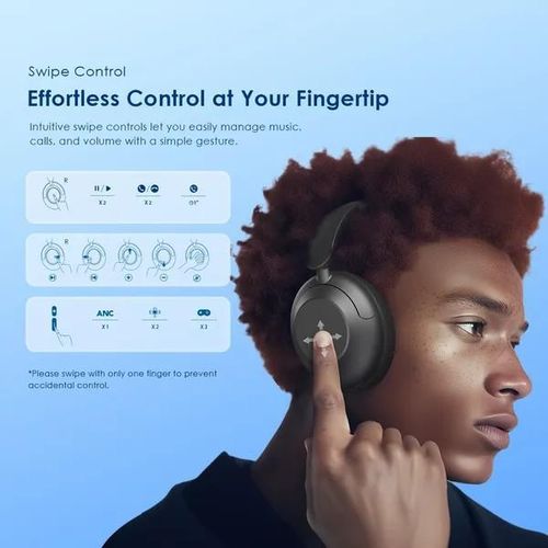 Oraimo BoomPop Pro Wireless Headphones Over-Ear Hybrid Noise Cancellation - Grey - image 3