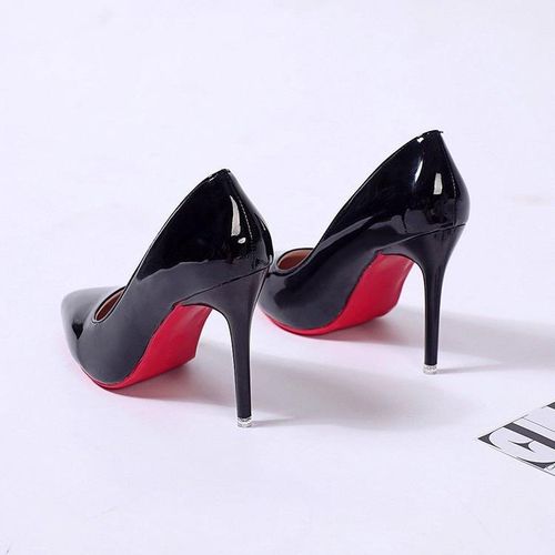 Shop Generic High Heel Pointed Toe Stiletto Red Bottom Fashion Women's Shoes  Shallow High Heels Red Bottom High Heels Lolita Shoes(#8CM black) Online