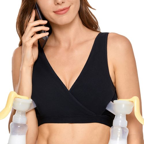 Shop Generic Cotton Wireless Nursing Breastfeeding Bra Hands-Free Nursing  Sleep Bra for Online