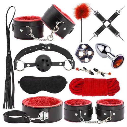 product_image_name-Generic-Sex Bondage BD SM Kit Restraints - Upgrade 12PCS Sets with Adjustable Handcuffs-1