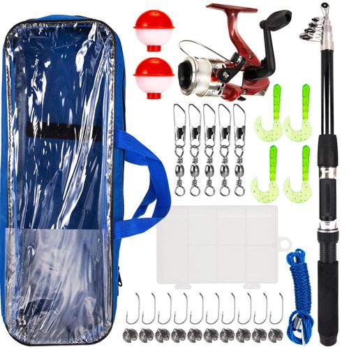 Shop Generic Fishing Rod and Reel Combo with Carry Case 36pcs Fishing  Tackle Set Telescopic Fishing Rod Pole with Spinning Reel Lures Float Hooks  Accessories Online