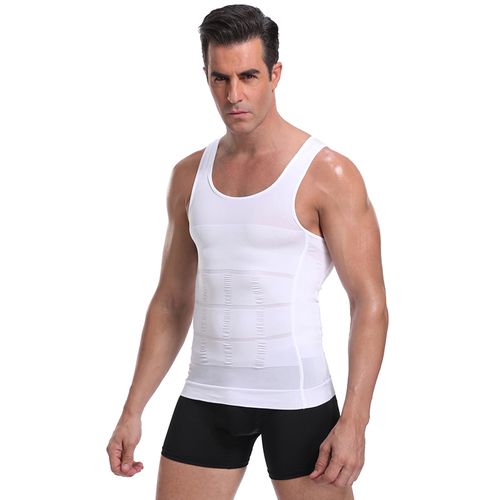 Shop Generic Mens Shirt Slimming Body Shaper Vest Workout Tank Tops Abs  Abdomen Undershirts Tank Top Shapewear Thermal Compression Shirt(#White)  Online