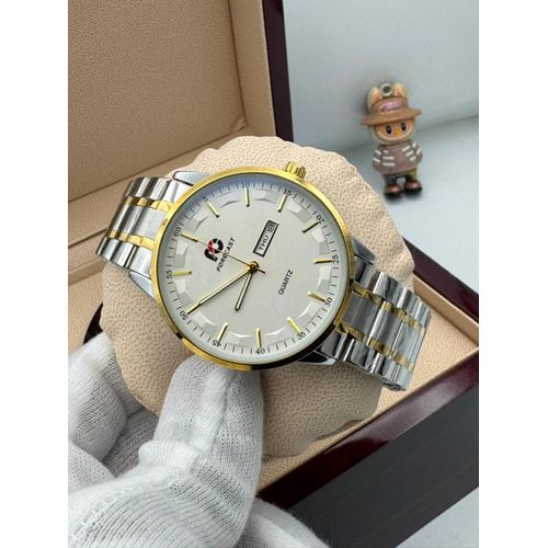 Na Stainless Steel Quartz Wrist Watch - Analog  - Silver black