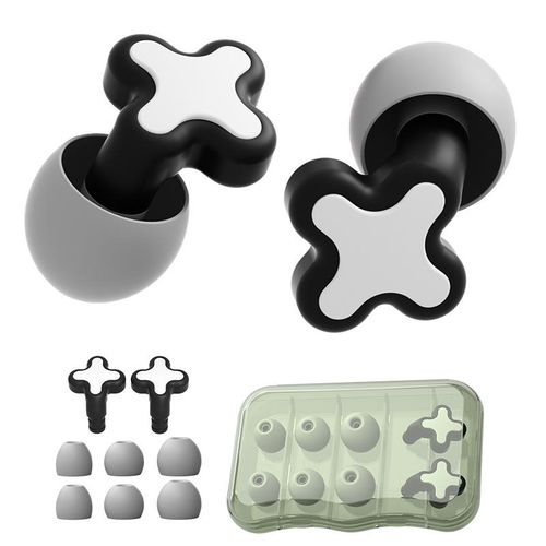 product_image_name-Generic-Silicone Anti-noise Earplugs, Swimming Earplugs, Reusable,Four-leaf clover- Black-1