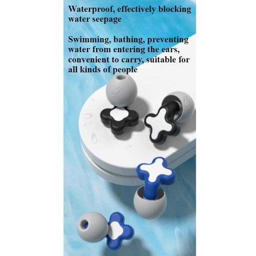 product_image_name-Generic-Silicone Anti-noise Earplugs, Swimming Earplugs, Reusable,Four-leaf clover- Black-4