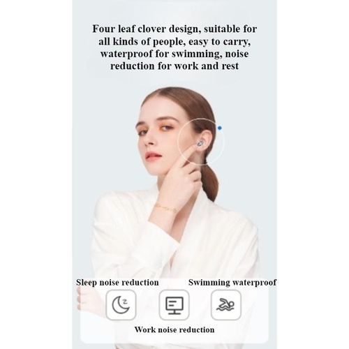 product_image_name-Generic-Silicone Anti-noise Earplugs, Swimming Earplugs, Reusable,Four-leaf clover- Black-7