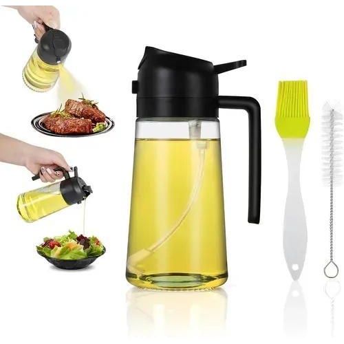 product_image_name-Fashion-470ml Mist 2 in 1 Olive Oil Dispenser Bottle Premium Glass Oil spray Bottle Oil Sprayer for Cooking-2