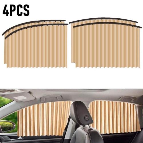 product_image_name-Generic-4PCS Car Front And Rear Window Magnetic Sunshades Anti-UV Window Shades Retractable Sun Protection Heat Insulated Car Side Window Curtain -1