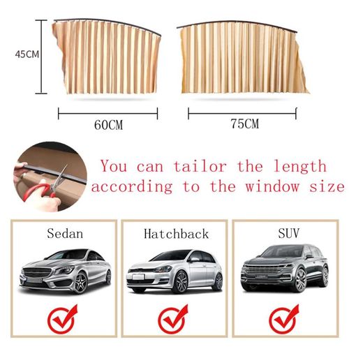 product_image_name-Generic-4PCS Car Front And Rear Window Magnetic Sunshades Anti-UV Window Shades Retractable Sun Protection Heat Insulated Car Side Window Curtain -6