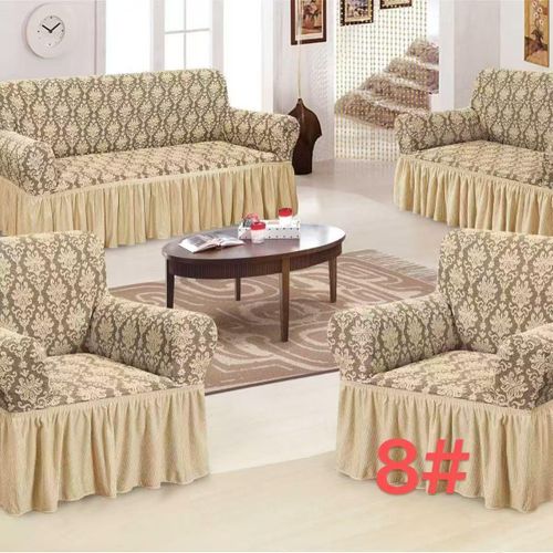 Generic 4 In 1 Skirt-Style Home Stretch Sofa Cover - Beige