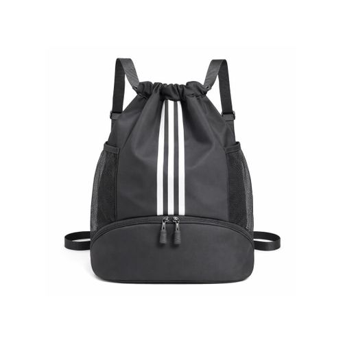 product_image_name-White Label-Drawstring Travel Backpack - Large Capacity Lightweight Sports & Daily Use Bag (W45 x D32 x H16)cm / (W17.7 x D12.6 x H6.3)inch - Grey-1