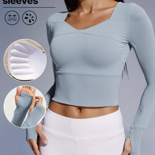 product_image_name-SHEIN-Women's Built-In Bra Crop Top - Blue-1