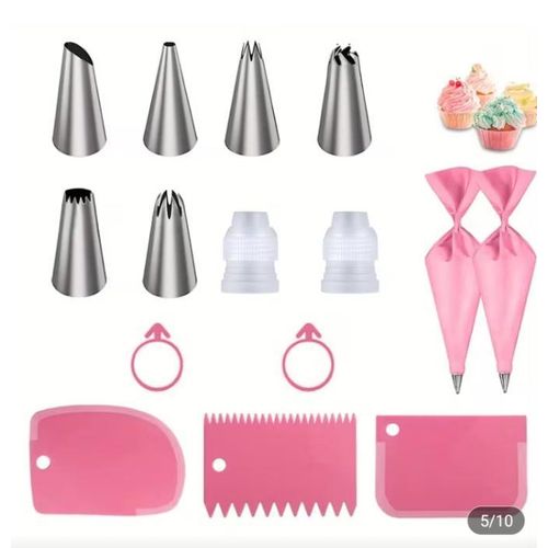 AD Multifunctional Cake Pippng, Nozzle and Scrapper Set - Multicolour - image 2