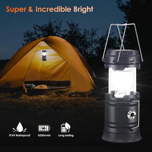 product_image_name-Generic-Rechargeable solar-powered LED extendable flashlight, portable outdoor climbing tent,  camping lamp-3
