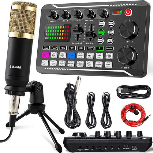 Shop Generic Streaming Microphone Kit with Audio Mixer(Optional) and  Condenser Microphone,Microphone Set for Podcast,Live Broadcast,Podcast F998  and BM800 Kit Online