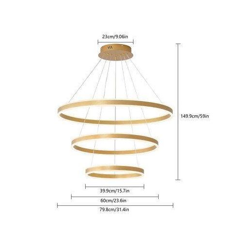 Rt Stylish 3 Step Golden Crystal Hanging Chandelier - 3 Color Changeable - image 5