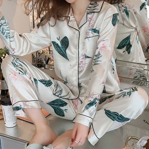 Women Pyjamas Set Long Sleeve Cartoon Tops Trouser Sleepwear Loungewear  Pajamas