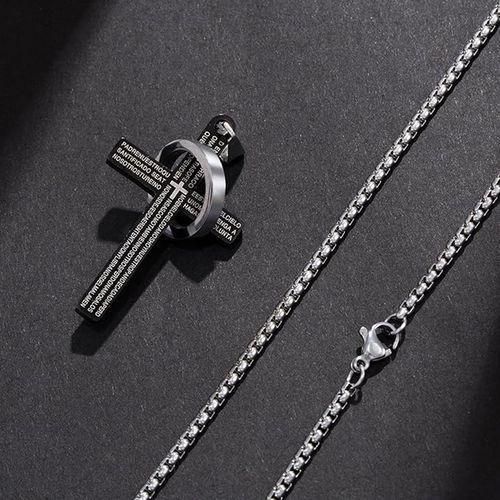 product_image_name-SXCHEN-Personalized Hip Hop Necklace With Fashion Cross Pendant For Men - Black-5