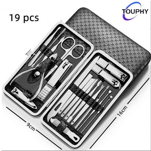 product_image_name-Generic-Manicure Nail Clippers Kit Pedicure Set Nail 19Pcs - Black - Black-1