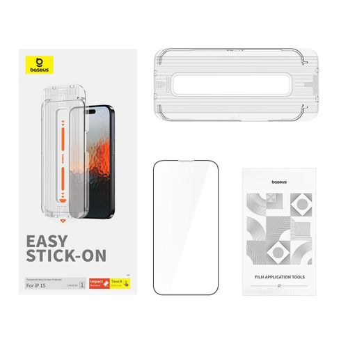 Baseus iPhone 16 Pro-Easy Stick-on HD Tempered-Glass Screen Protector