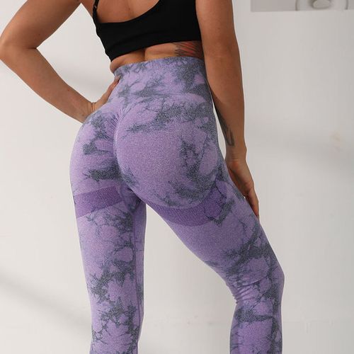Shop Generic Tie Dye Leggings Seamless Women Fitness Leggings Push Up Booty  Lifting Workout Pants Gym Running Legging(#Purple) Online