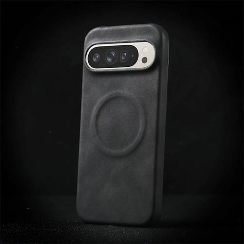 Google Pixel 7a leather magnetic shockproof case  - black