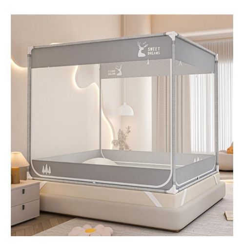 AD Four Corner Mosquito Net Canopy For Queen Size Bed - Multicolour