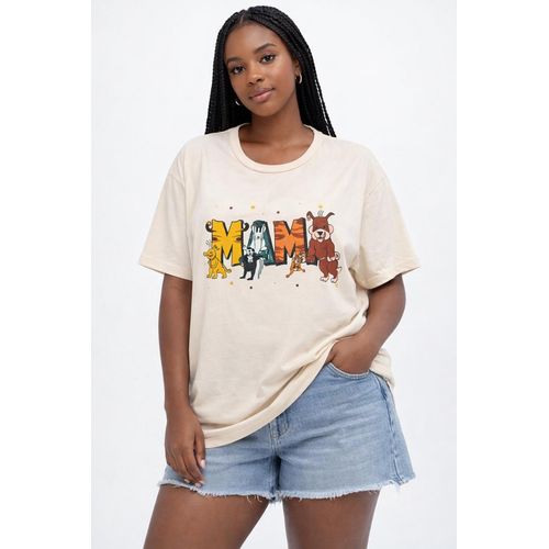 Fashion Women's Oversize Crew Neck Short Sleeve T-Shirt Plus Size Tee with Creative BBT160001
