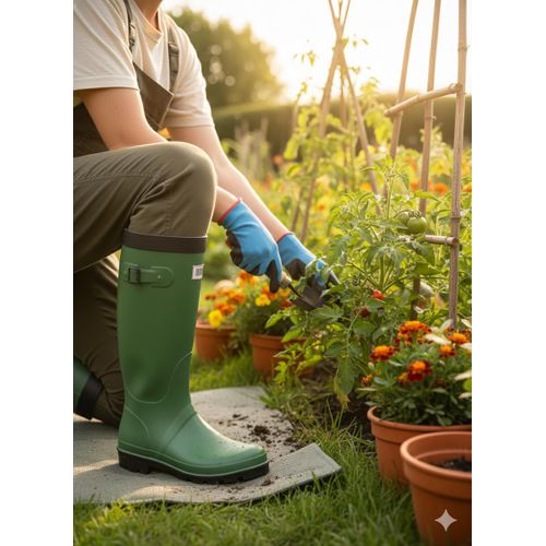 product_image_name-Gem-Wellington Boot, Durable Green Waterproof Rain & Garden Boots - Size 44-2