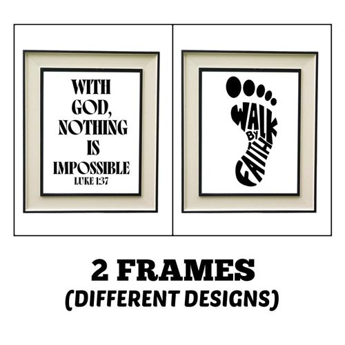 product_image_name-Generic-A4 Photo or Picture Frame With Artwork - Faith Theme - 8x10- White-1