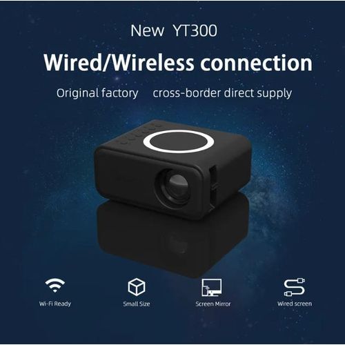 General YT300 Mini Projector Wired Wireless Same Screen Mobile Phone Home Theater Portable Rich Interface Low Noise Internal Speaker