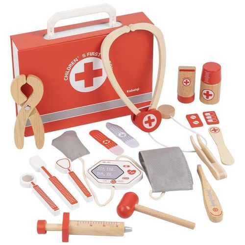 product_image_name-Generic-Kids Wooden Doctor Play Set – 19PCS Educational Medical Pretend Play Toy with Carry Case-3
