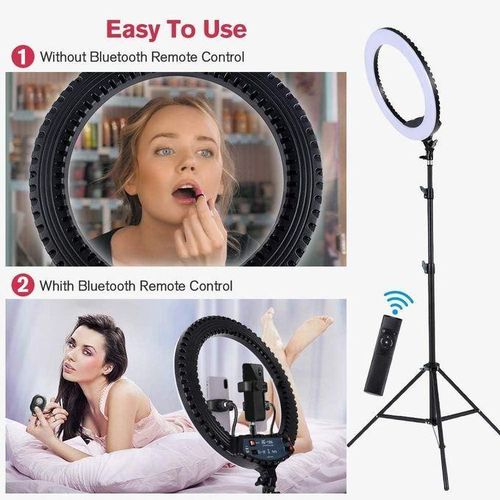 Generic RL-18 inch Ring Light Soft Ring Light with Remote Control - Black/White - image 6