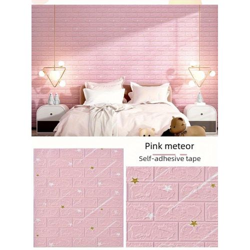 product_image_name-Generic-5MX 70CM Self-Adhesive 3D Wallpaper - Waterproof and Moisture-Proof - Pink-6