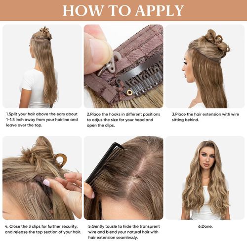 product_image_name-Fashion-Women's Clip-In U-Shaped Curly Wig - Long Wavy Perm Style (22 Inch)-4