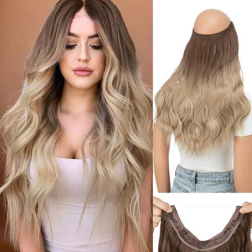 product_image_name-Fashion-Women's Clip-In U-Shaped Curly Wig - Long Wavy Perm Style (22 Inch)-5