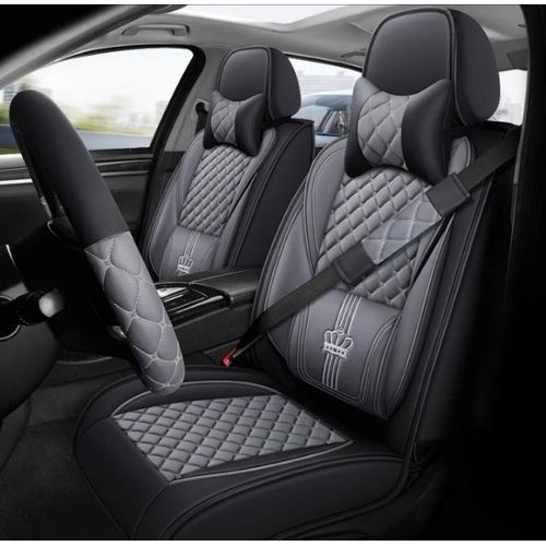 AD Universal Full Complete Luxury Leather Car Seat Cover and Acessory Set - Multicolour
