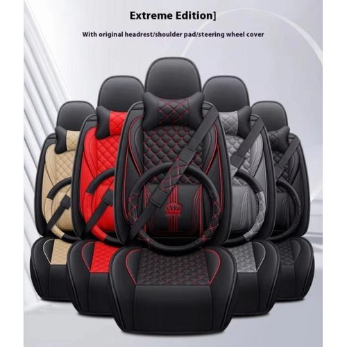AD Universal Full Complete Luxury Leather Car Seat Cover and Acessory Set - Multicolour - image 2