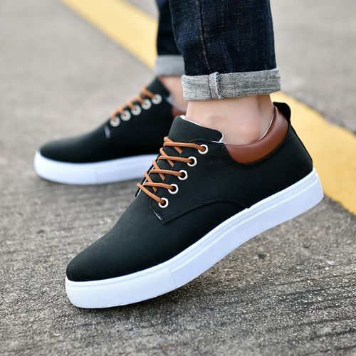 Shop Generic men's casual shoes breathable sneakers black Online