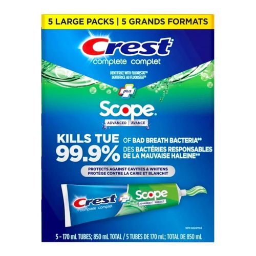 Crest Toothpaste (5-Pack) Advanced Foam Technology - Complete Plus Scope Advanced - image 3