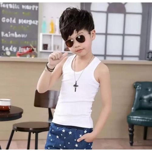 product_image_name-AD-3pcs Boys Cotton Singlet (9 - 10 years) - White/Black/Grey-2
