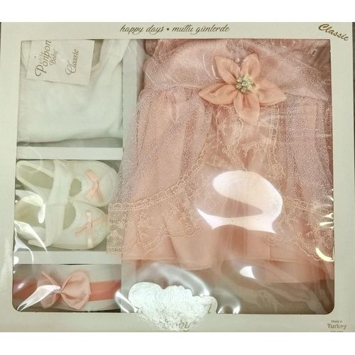 product_image_name-Generic-Petite Pompon Baby – 4-Piece “Princess Premiere” Gift Set For Girls - Peach-1