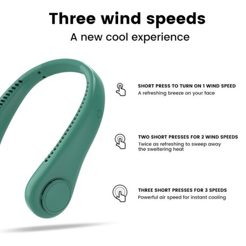 Generic Bladeless Hanging Neck Fan-Green - image 3