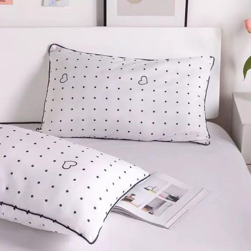 product_image_name-Premium-Soft Fiber Pillows Set - 2 Pieces – Fluffy & Comfortable - Black/White-3