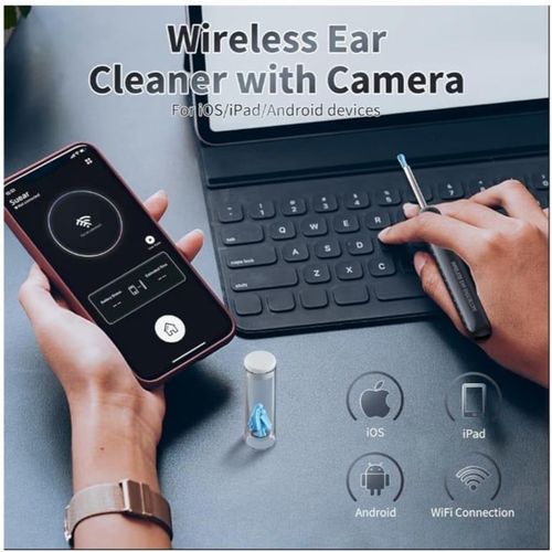 Generic Wireless Ear Endoscope Earwax Removal Tool with 1080P Camera and 6 LED Lights - Smart Visual Ear Cleaner with Six-Axis Gravity Sensor for iOS and Android - image 2