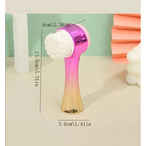 product_image_name-Generic-2-in-1 Double-Sided Facial Cleansing Brush – Deep Pore Cleaner Skin Exfoliating Brush for Face Care & Makeup Removal-3
