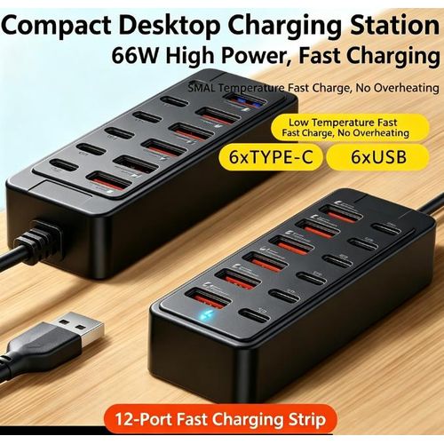 Generic 12 In 1 6PD 6USB 66w Fast Charger Power Socket - image 2