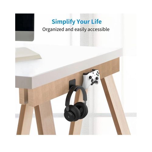 ShebSheb Headphone Hanger Holder Wall Mount, Headset Hook Under Desk, Universal - image 5